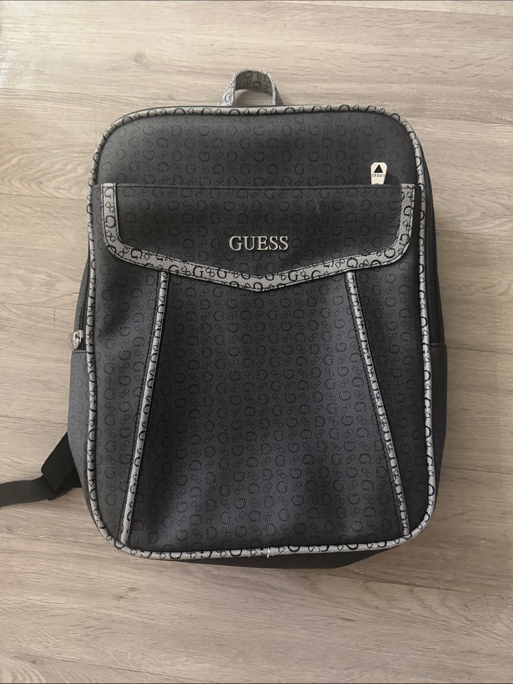 GUESS Black and Gray Monogram Backpack No Imperfections